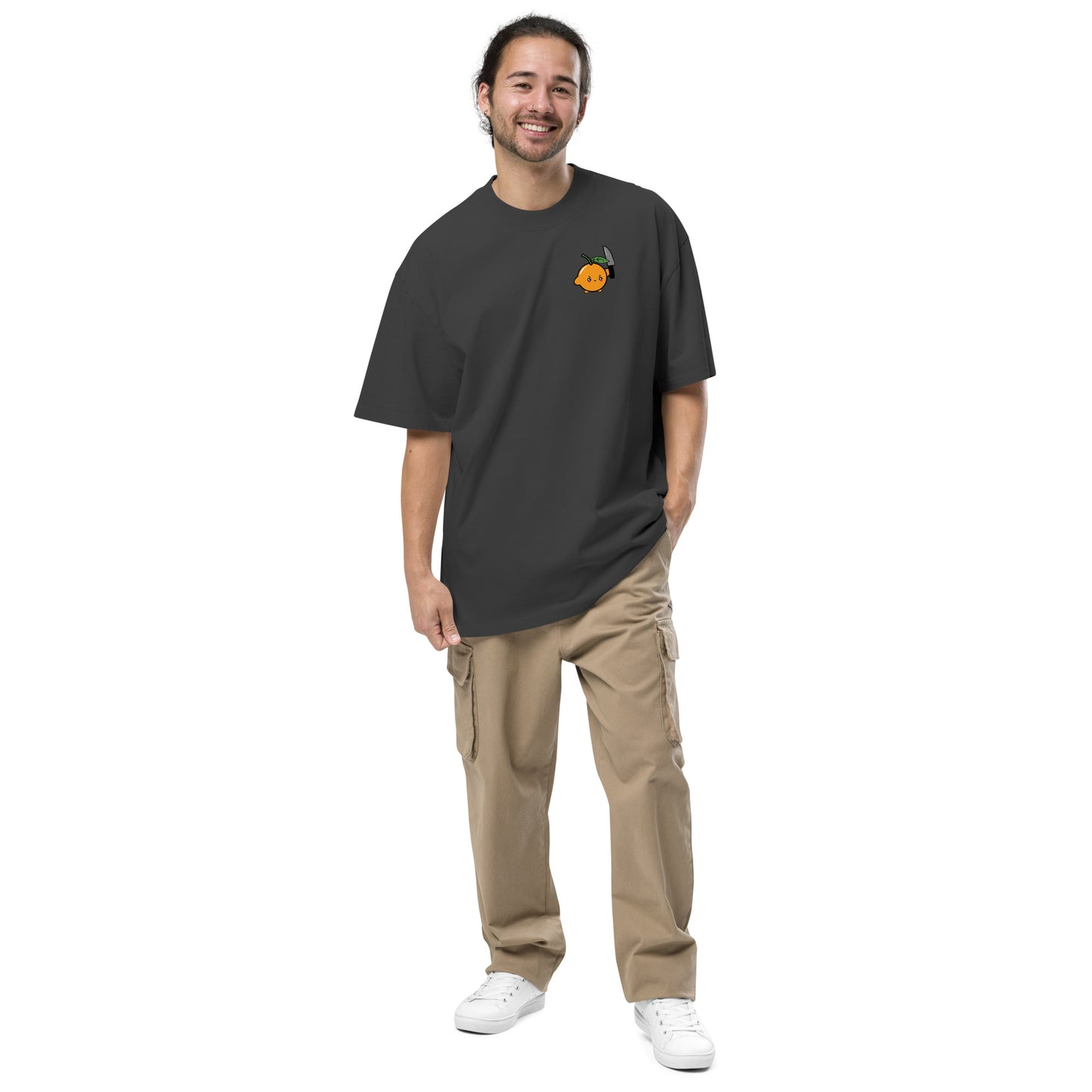 Orange Oversized faded t-shirt - Coleition