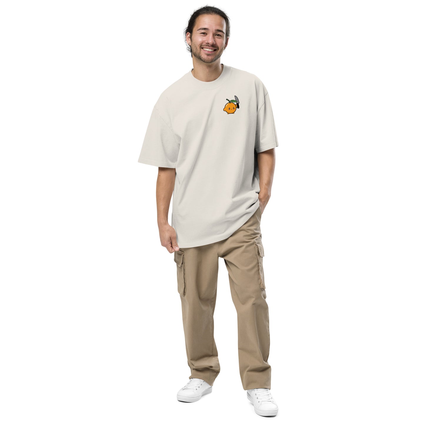 Orange Oversized faded t-shirt - Coleition