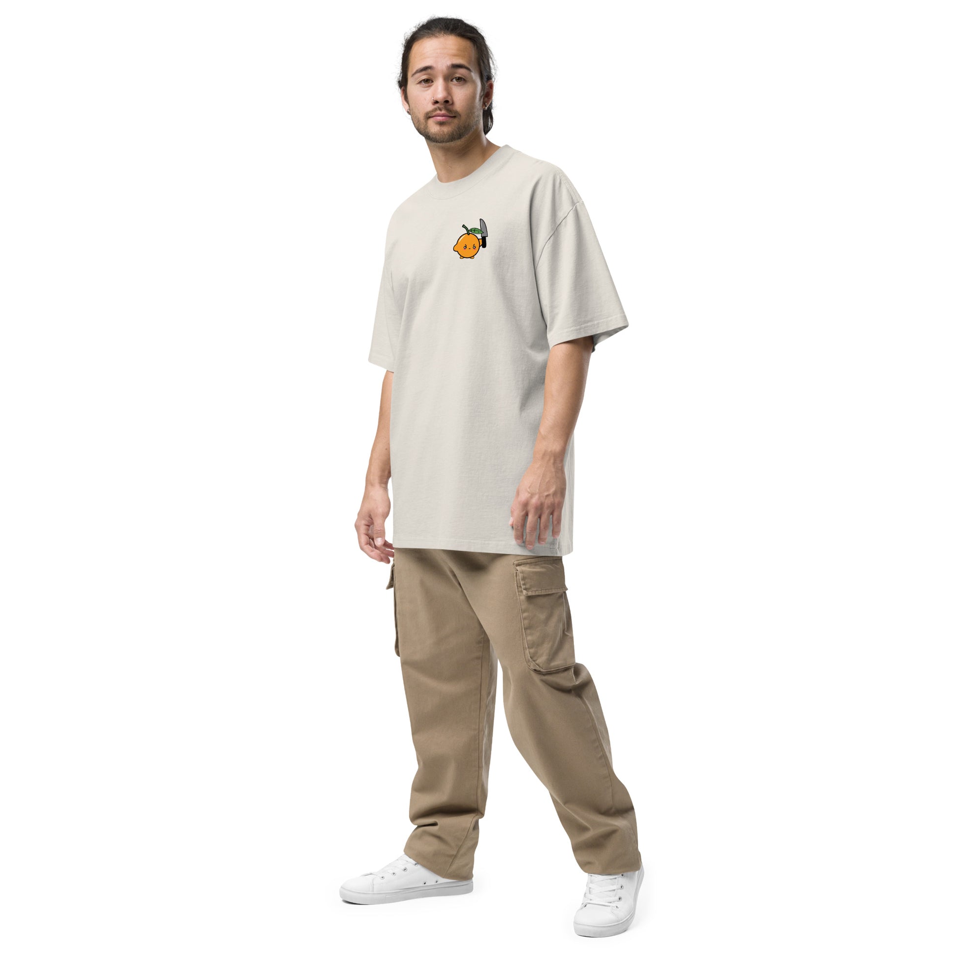 Orange Oversized faded t-shirt - Coleition